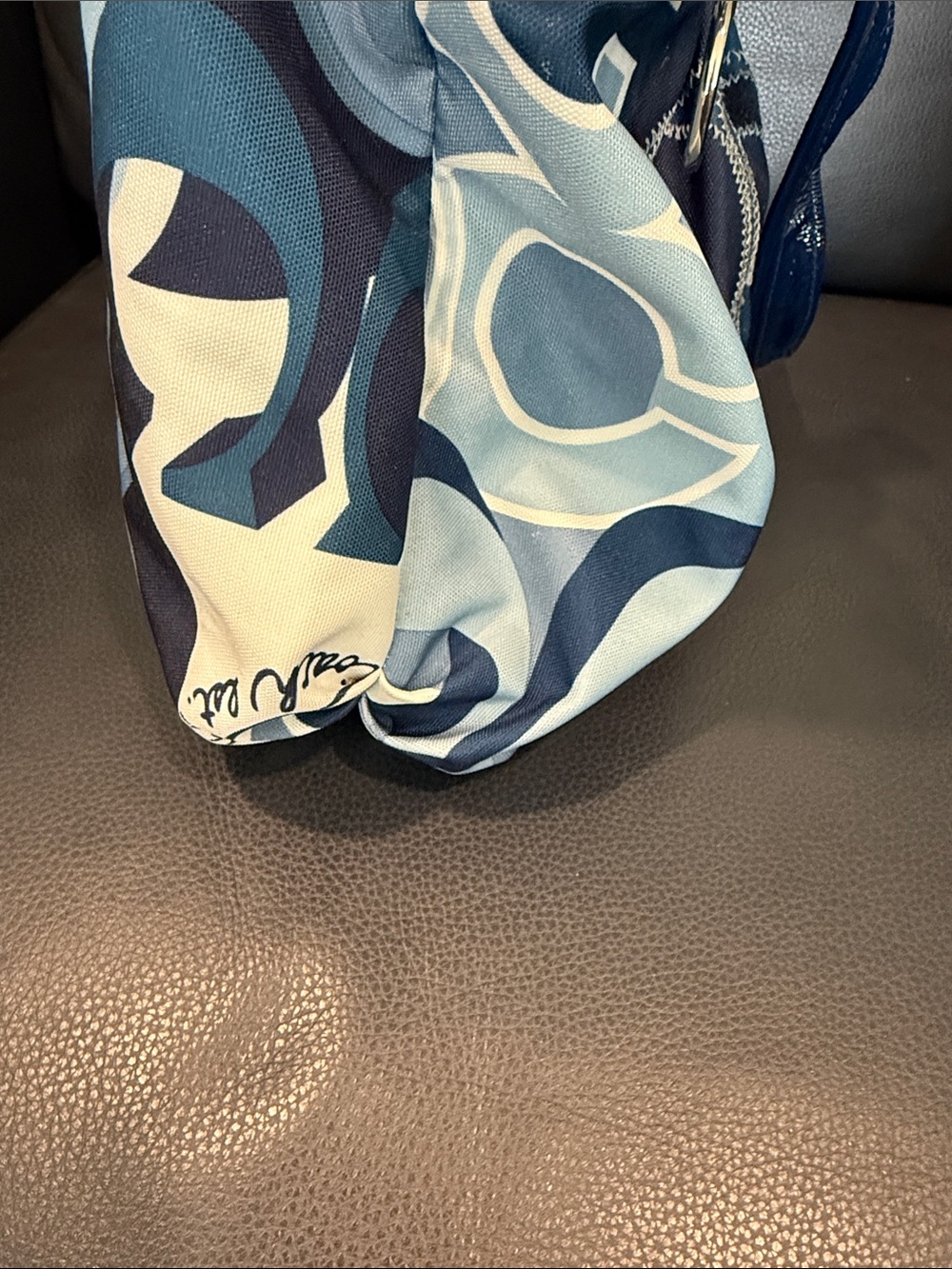Coach Poppy Tote Navy and Light Blue Signature Tote excellent condition - Picture 5 of 14